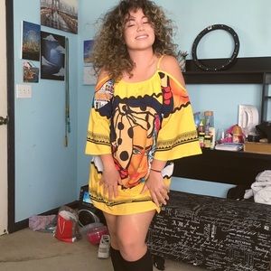 Yellow Off Shoulder Dress